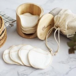 16 Herbruikbare Wattenschijfjes + Bamboe Houder - 12x Dagelijks 4x Scrub 4 Laags - Wasbare Wattenschijfjes Makeup Pads Zero Waste -Verzorgingsproducten 1200x1200 2214