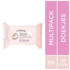 L’Oréal Paris Skin Expert Delicate Flowers Zachte Reinigingsdoekjes - 6 X 25 Stuks - Voordeelverpakking - Gezichtsreiniger Voor Droge En Gevoelige Huid -Verzorgingsproducten 1200x1200 2365
