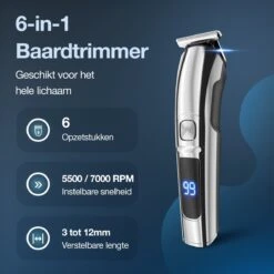 Beeperfect® 6 In 1 Baardtrimmer Voor Mannen - Trimmer - Bodygroomer - Neus En Oor Trimmer - IPX6 Waterdicht - 6 Opzetstukken -Verzorgingsproducten 1200x1200 489