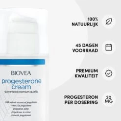 Biovea – Natuurlijke Progesteron Crème – Vermindert Opvliegers, Symptomen Van PMS En Normaliseert Menstruatiecycli – Bouwsteen Voor De Belangrijkste Hormonen – Verhoogt Het Gevoel Van Welzijn – 45 Dagen Voorraad (59 Ml.) -Verzorgingsproducten 1200x1200 622