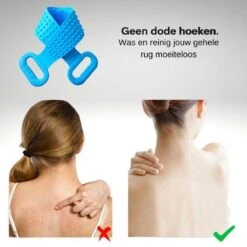 Merkloos Rug Scrubber - Doucheborstel - Lange Lichaamsborstel - Dubbelzijdig Design - 70CM - Rugborstel - Krabber - Douche - Bad - Badborstel - Rug Krabber Siliconen - Massage Borstel - Bath Towel - Back Scrubber - -Verzorgingsproducten 1200x1200 787