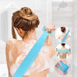 Merkloos Rug Scrubber - Doucheborstel - Lange Lichaamsborstel - Dubbelzijdig Design - 70CM - Rugborstel - Krabber - Douche - Bad - Badborstel - Rug Krabber Siliconen - Massage Borstel - Bath Towel - Back Scrubber - -Verzorgingsproducten 1200x1200 789
