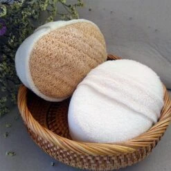 Merkloos Luxe Katoen En Loofah Naturel Douche Spons - Scrub - Massage - 100% Duurzaam - Badspons - Eco -Verzorgingsproducten 1200x1200 816