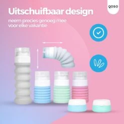 QOSO Reisflesjes Set 8-Delig | Reisflesjes Handbagage Opvouwbaar | Mini Shampoo & Reispotjes Hervulbaar Klein | Reisflesjes 100ml In 4 Kleuren | Navulbare Reisflesjes In Een Reisset -Verzorgingsproducten 1200x1200 822