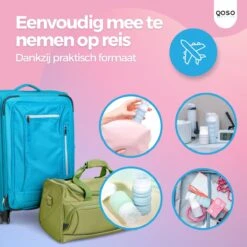 QOSO Reisflesjes Set 8-Delig | Reisflesjes Handbagage Opvouwbaar | Mini Shampoo & Reispotjes Hervulbaar Klein | Reisflesjes 100ml In 4 Kleuren | Navulbare Reisflesjes In Een Reisset -Verzorgingsproducten 1200x1200 826