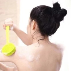 Blubs® – Badborstel – Dry Brush – Rug Scrubber – Lichaamsborstel – Rugborstel Douche Met Steel – Huidborstel – Rugborstel Kunststof – Badborstel Met Steel – Doucheborstel Met Steel – Siliconen Borstel – Droogborstel – Massage – Groen -Verzorgingsproducten 1200x1200 843
