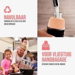 Reisflesjes Set 9-delig - Reisset - Reisflesjes Handbagage - Reis Toilettas - Reisflacons - Vliegtuig - Navulbare Reisflesjes - Roze -Verzorgingsproducten 1200x1200 849