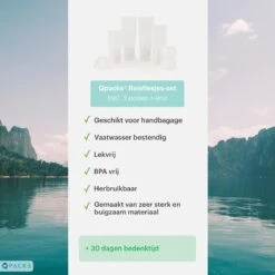 Qpacks - 8-delige Reisflesjes Set Transparant - Vliegtuig Handbagage - Navulbare Reis 100ML Flacons - Incl. Potjes & Etui -Travel - Reisaccessoires 19 Qpacks - 8-delige Reisflesjes Set Transparant - Vliegtuig Handbagage - Navulbare Reis 100ML Flacons - Incl. Potjes & Etui -Travel - Reisaccessoires -Verzorgingsproducten 1200x1200 858