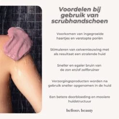 Helioux® Exfoliating Glove - Scrub Handschoen Washand - Voor Lichaam & Gezicht - Verwijderen Van Dode Huidcellen Of Zelfbruiner - Roze - Pink -Verzorgingsproducten 1200x1200 860