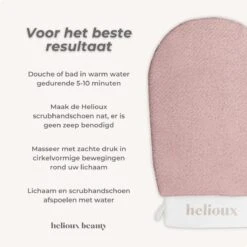 Helioux® Exfoliating Glove - Scrub Handschoen Washand - Voor Lichaam & Gezicht - Verwijderen Van Dode Huidcellen Of Zelfbruiner - Roze - Pink -Verzorgingsproducten 1200x1200 861