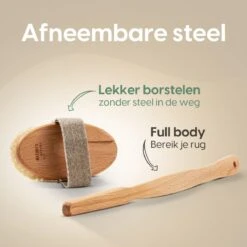100% Vegan Lichaamsborstel Met Lange Afneembare Steel - Rugborstel/Badborstel/Doucheborstel - Dry Brushing Huidborstel - Droogborstel - Douche -Verzorgingsproducten 1200x1200 876