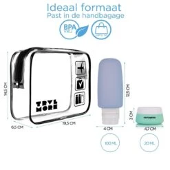 TRVLMORE Reisflesjes Met Etui - Navulbaar - Transparant - 6 Stuks -Verzorgingsproducten 1200x1200 901
