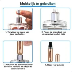 Merkloos Mini Parfum Flesje - Goud - Lipstick Formaat - Navulbare Parfum Verstuiver -Verzorgingsproducten 1200x1200 910