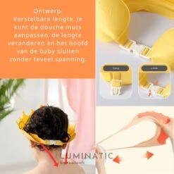 Baby Douchemuts - Baby Douche Kapje - Douchekapje Kind - Baby Douche Hoed - Badmuts Kinderen - Baby Douche Cap - Badmuts Kind - Shower Cap - Douche Muts | Luminatic® | Geel -Verzorgingsproducten 1200x1200 920