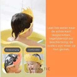 Baby Douchemuts - Baby Douche Kapje - Douchekapje Kind - Baby Douche Hoed - Badmuts Kinderen - Baby Douche Cap - Badmuts Kind - Shower Cap - Douche Muts | Luminatic® | Geel -Verzorgingsproducten 1200x1200 921