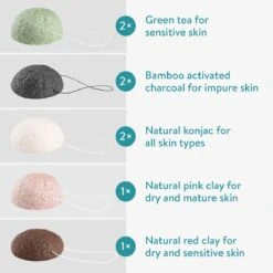 Navaris Set Van 8 Konjac Sponzen - Natuurlijke Sponzen Voor Gezichtsreiniging - Reinigt De Rijpe, Onzuivere, Droge, Gevoelige En Normale Huid - Vegan -Verzorgingsproducten 1200x1200 926