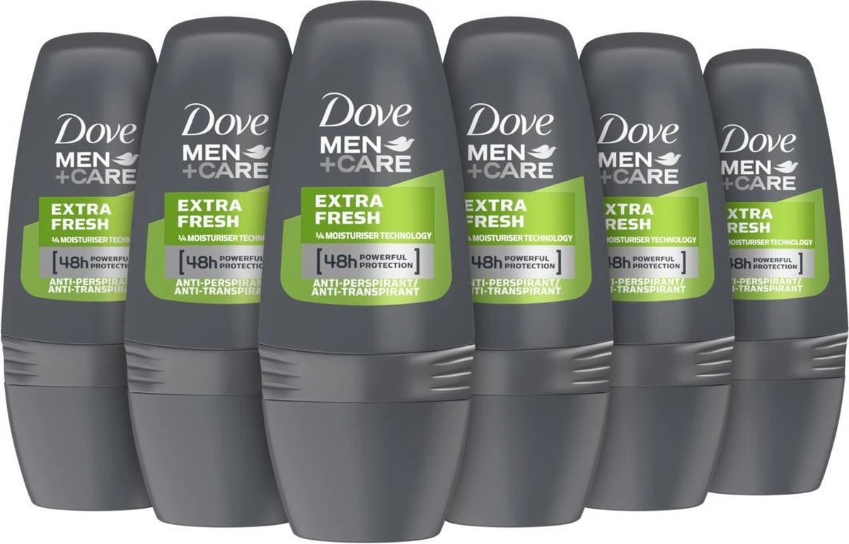 Dove Men+Care Extra Fresh Anti-Transpirant Deodorant Roller - 6 X 50 Ml - Voordeelverpakking 3 Dove Men+Care Extra Fresh Anti-Transpirant Deodorant Roller - 6 X 50 Ml - Voordeelverpakking