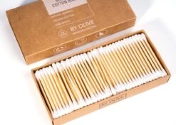 Natuurlijke Wattenstaafjes Van Bamboe En Katoen - Eco - 600 St - Bio Afbreekbaar - By Olive -Verzorgingsproducten 1200x856