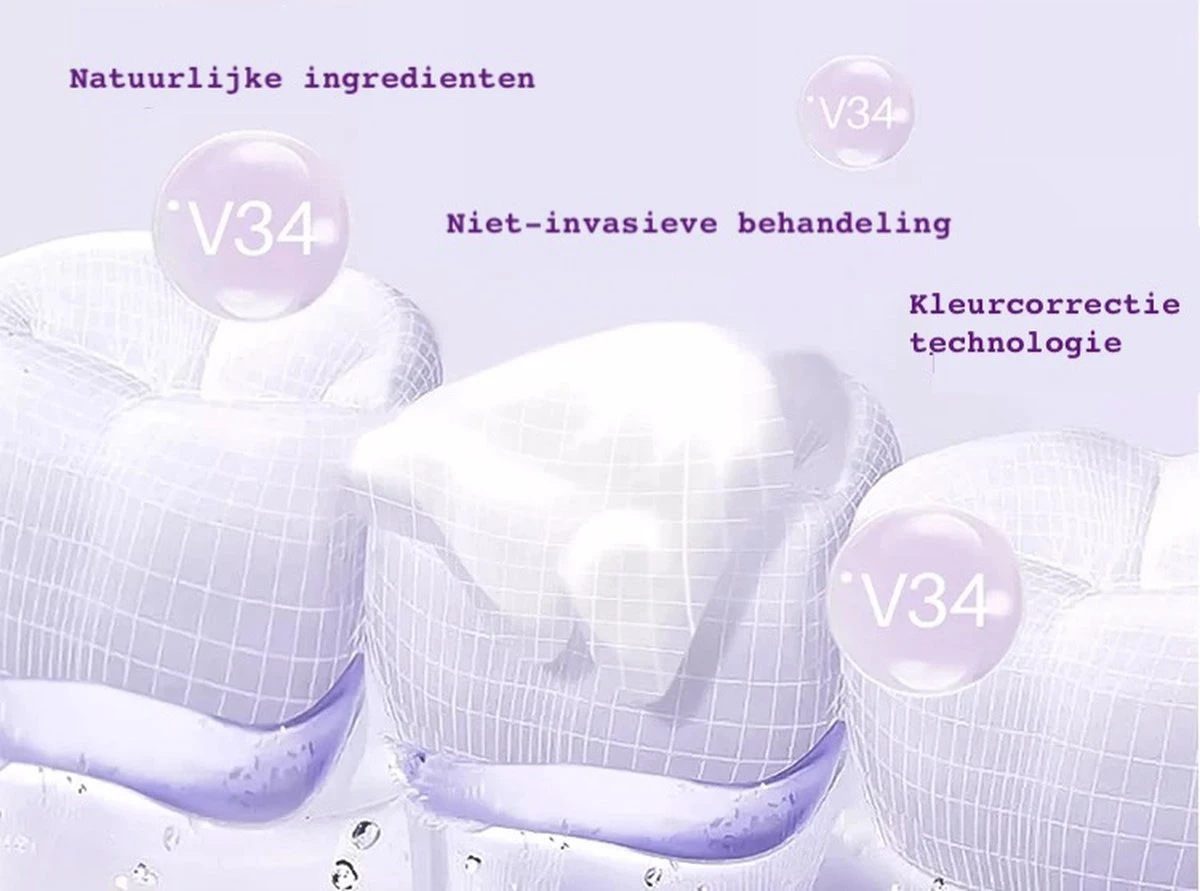Tandpasta V34 Colour Corrector - Paarse Tandpasta - Tandenblekers - Hismile 5 Tandpasta V34 Colour Corrector - Paarse Tandpasta - Tandenblekers - Hismile - Afbeelding 3