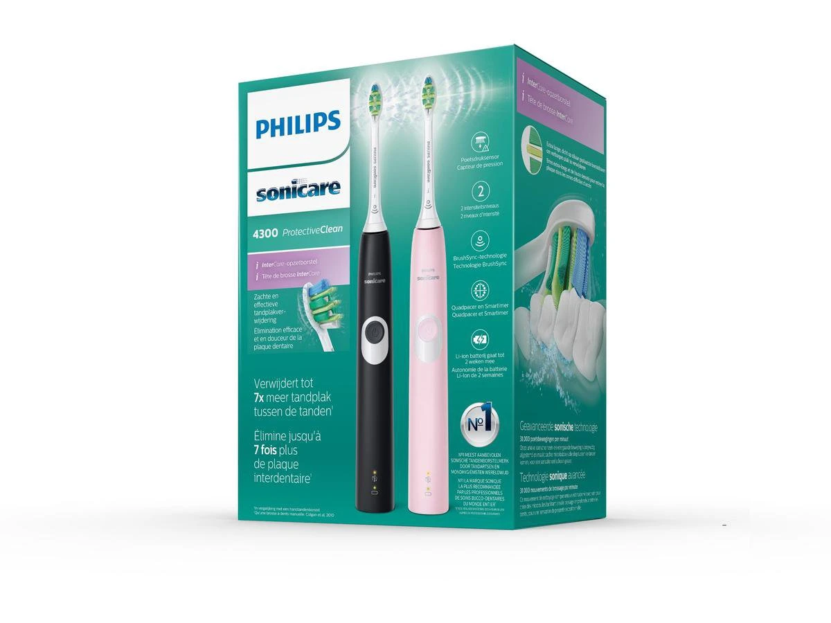 Philips Sonicare ProtectiveClean 4300 HX6800/35 - Elektrische Tandenborstel - Roze & Zwart 5 Philips Sonicare ProtectiveClean 4300 HX6800/35 - Elektrische Tandenborstel - Roze & Zwart - Afbeelding 3