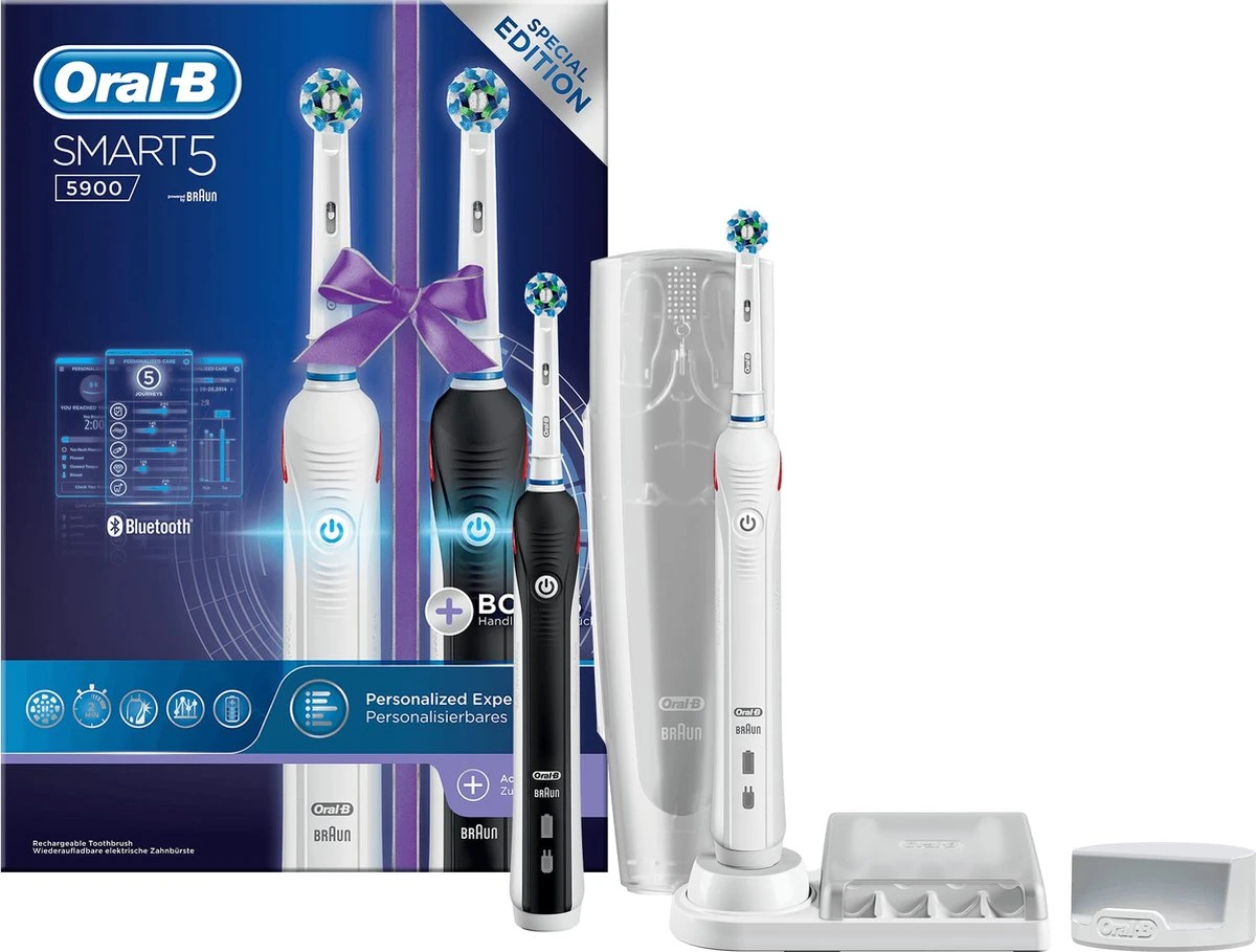 Oral B Oral-B Smart 5 5900 - Zwart En Wit - Elektrische Tandenborstel - Duopack 3 Oral B Oral-B Smart 5 5900 - Zwart En Wit - Elektrische Tandenborstel - Duopack