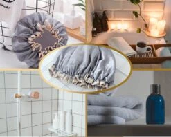 Merkloos Grijze Douchemuts Dames / Volwassenen / Meiden - Luxe Douchemuts - Shower Cap (Vagabond Model) -Verzorgingsproducten 1200x960 8