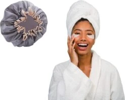 Merkloos Grijze Douchemuts Dames / Volwassenen / Meiden - Luxe Douchemuts - Shower Cap (Vagabond Model) -Verzorgingsproducten 1200x964 1