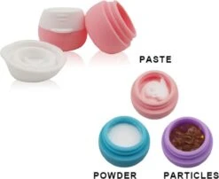 YONO Reis Cosmetica Potjes - Lege Potjes Met Deksel - Zalfpotjes - Siliconen Reisflesjes Set Handbagage - Reisflacons Navulbaar - 4 Stuks - 10 ML -Verzorgingsproducten 1200x979 1