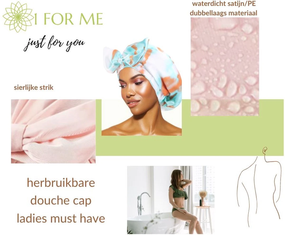 1FORME Douchemuts Dames Zero Waste – Droog Haar Thuis / Vakantie – Douchekap Satijn / PE Zwart 4 1FORME Douchemuts Dames Zero Waste – Droog Haar Thuis / Vakantie – Douchekap Satijn / PE Zwart - Afbeelding 2