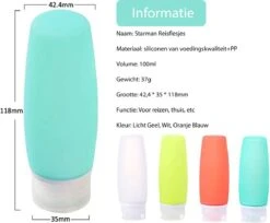 STARMAN Reisflesjes Set - Siliconen - Reisflacons - Handbagage - 100ml - 4 Stuks -Verzorgingsproducten 1200x989 1