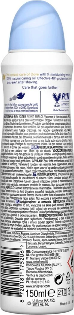 Dove Cotton Soft Anti-transpirant Deodorant Spray - 6 X 150 Ml - Voordeelverpakking 18 Dove Cotton Soft Anti-transpirant Deodorant Spray - 6 X 150 Ml - Voordeelverpakking -Verzorgingsproducten 282x1200 11