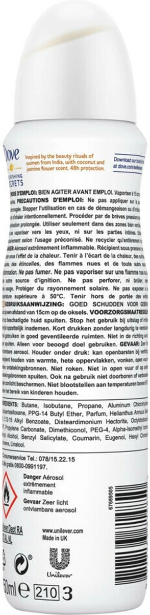 Dove Coco & Jasmine Anti-transpirant Deodorant - 6 X 150 Ml - Voordeelverpakking 4 Dove Coco & Jasmine Anti-transpirant Deodorant - 6 X 150 Ml - Voordeelverpakking - Afbeelding 2