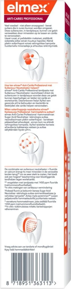 Elmex Anti Cariës Professional Tandpasta 4 X 75ml - Voordeelverpakking -Verzorgingsproducten 295x1200 6