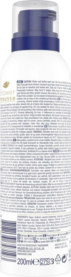 Dove Deeply Nourishing Doucheschuim - 6 X 200ml - Voordeelverpakking -Verzorgingsproducten 309x1200 6