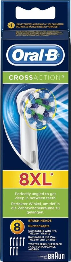 Oral B Oral-B Cross Action EB50 - 8 Stuks Voordeelverpakking -opzetborstels -Verzorgingsproducten 327x1200 12