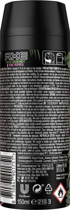 Axe Wild Fresh Bergamot & Pink Pepper Deodorant Bodyspray - 6 X 150 Ml - Voordeelverpakking -Verzorgingsproducten 403x1200 3