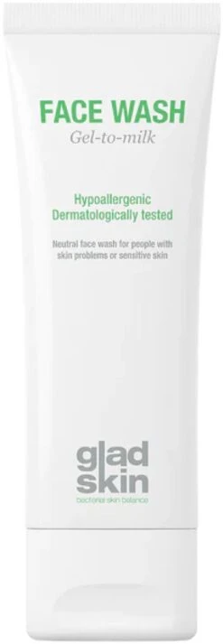 Gladskin Face Wash 75ml - Gevoelige Huid - Milde Gezichtsreiniging - Hydrateert - 100% Zeepvrij