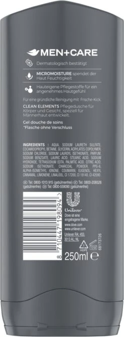 Dove Men+Care Douchegel Man Charcoal & Clay - 6 X 250 Ml - Voordeelverpakking -Verzorgingsproducten 444x1200 6