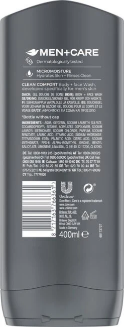 Dove Men+Care Clean Comfort Douchegel - 6 X 400 Ml - Voordeelverpakking -Verzorgingsproducten 455x1200 5