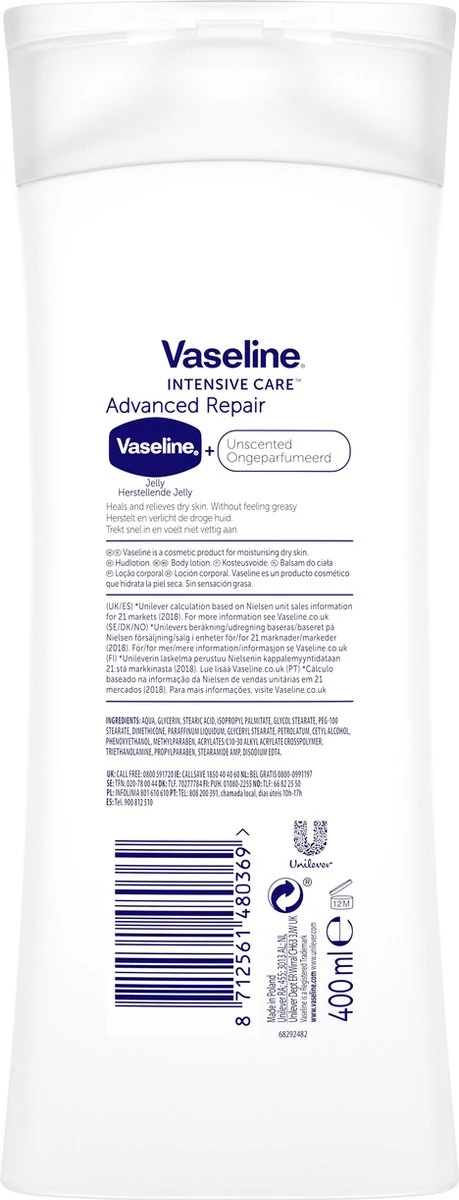 Vaseline® Vaseline Advanced Repair Intensive Care Bodylotion - 400 Ml 6 Vaseline® Vaseline Advanced Repair Intensive Care Bodylotion - 400 Ml - Afbeelding 4