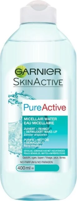 Garnier SkinActive - Pure Active Micellair Reinigingswater Voor De Vette Huid - 3 X 400 Ml - Micellair Water Bij Onzuiverheden - Voordeelverpakking