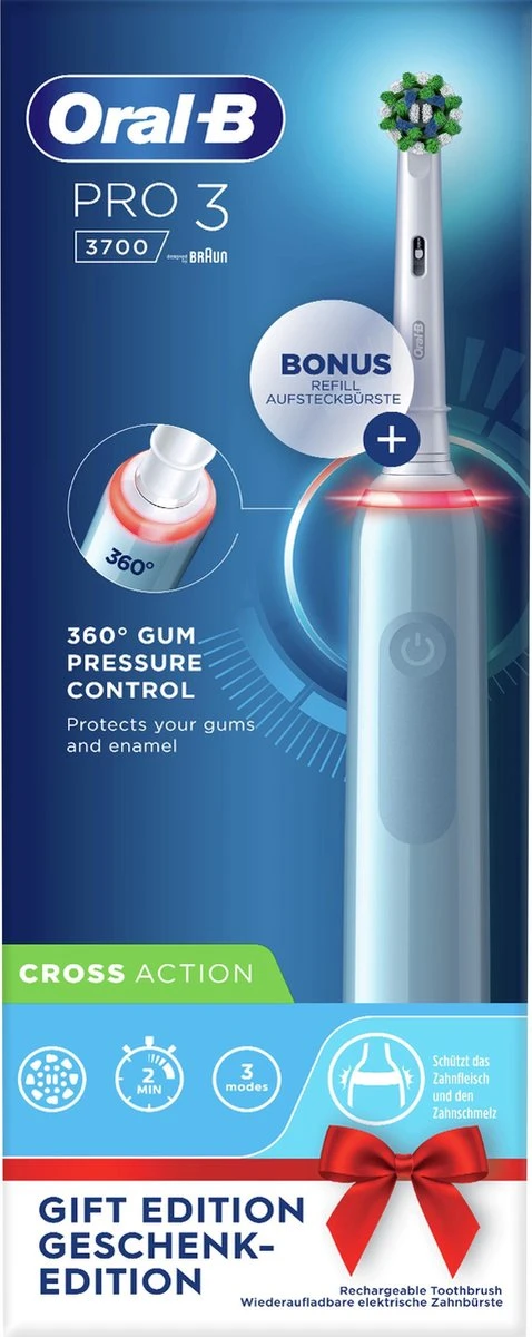 Oral B Oral-B PRO 3 3700 Elektrische Tandenborstel Blauw 11 Oral B Oral-B PRO 3 3700 Elektrische Tandenborstel Blauw - Afbeelding 9