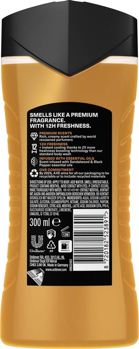 AXE Fine Fragrance Collection Copper Santal Douchegel - 6 X 300 Ml - Voordeelverpakking 5 AXE Fine Fragrance Collection Copper Santal Douchegel - 6 X 300 Ml - Voordeelverpakking - Afbeelding 3