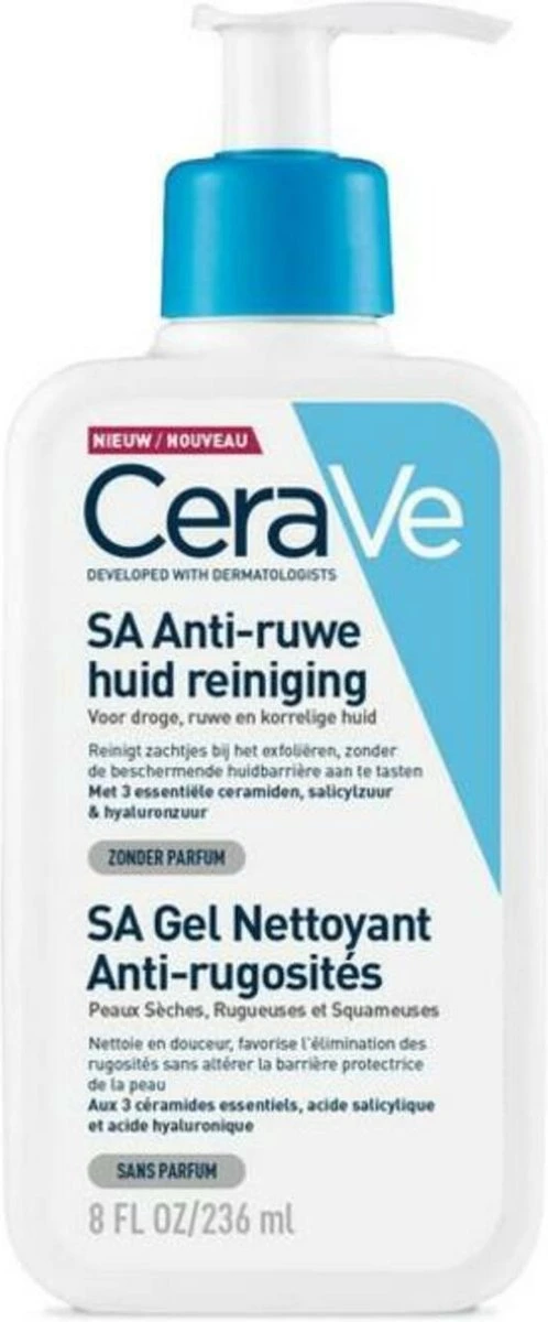 CeraVe - SA Smoothing Cleanser - Reinigingsgel - Droge Tot Ruwe Huid - 236 Ml 3 CeraVe - SA Smoothing Cleanser - Reinigingsgel - Droge Tot Ruwe Huid - 236 Ml