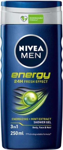 NIVEA MEN Energy - 6x 250 ML - Voordeelverpakking - Douchegel -Verzorgingsproducten 509x1200