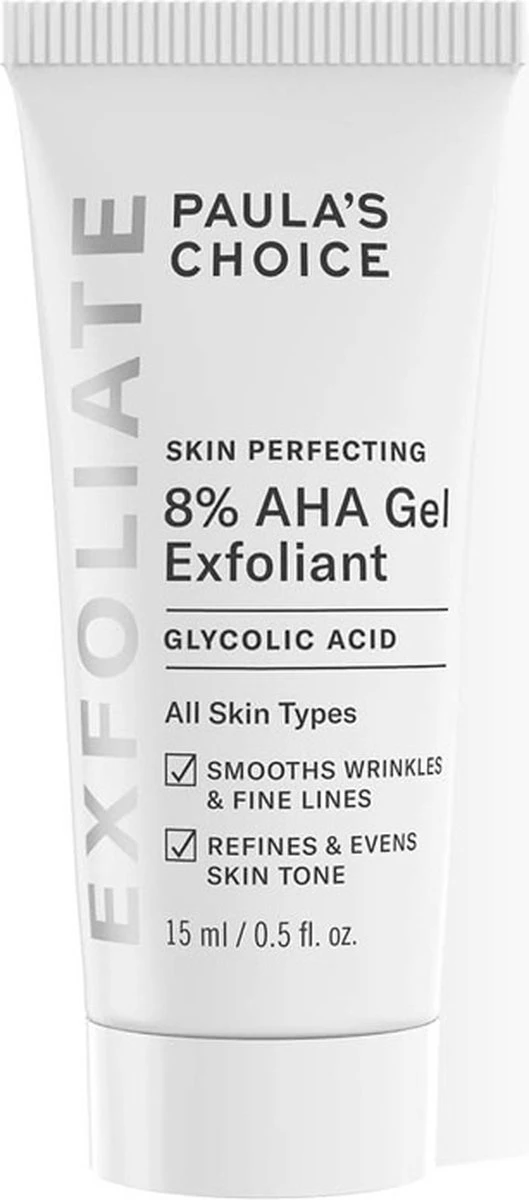 Paula's Choice SKIN PERFECTING 8% AHA Gel Exfoliant - Met Glycolzuur - Alle Huidtypen - Mini 15 Ml 3 Paula's Choice SKIN PERFECTING 8% AHA Gel Exfoliant - Met Glycolzuur - Alle Huidtypen - Mini 15 Ml