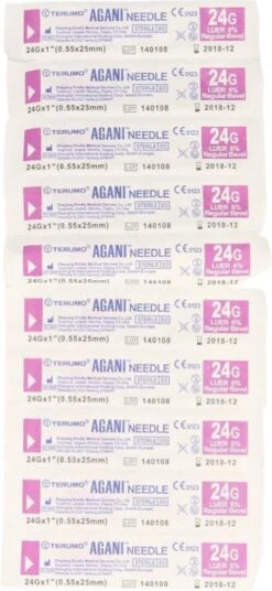 Steriele Naalden- 10 Stuks - Terumo - Gelaat Steriele Naalden - Gerstkorrel - Milia - Comedonen - 0.55 X 25 Mm - Paars -Verzorgingsproducten 553x1200 1