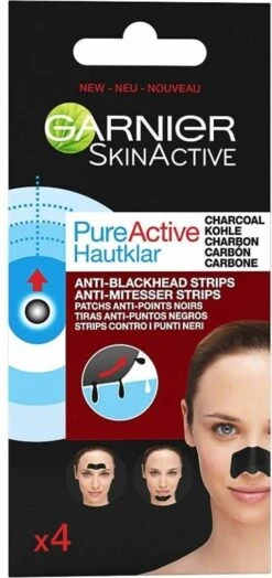 Garnier SkinActive Neus Strips Charcoal - 4 Stuks