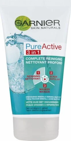 Garnier Skinactive Face PureActive 3-in-1 - 150ml - Reiniging Scrub Masker -Verzorgingsproducten 606x1200 2