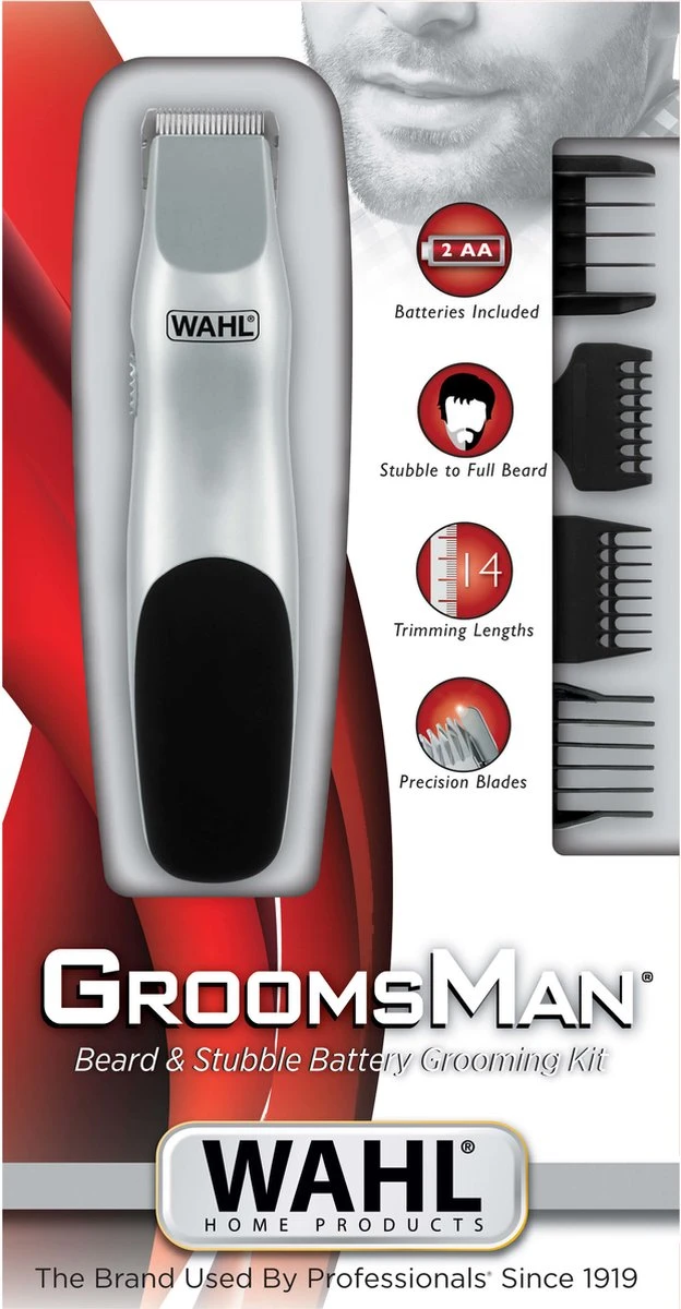 Wahl Groomsman Battery - Baardtrimmer - Draadloos - Zilver 5 Wahl Groomsman Battery - Baardtrimmer - Draadloos - Zilver - Afbeelding 3